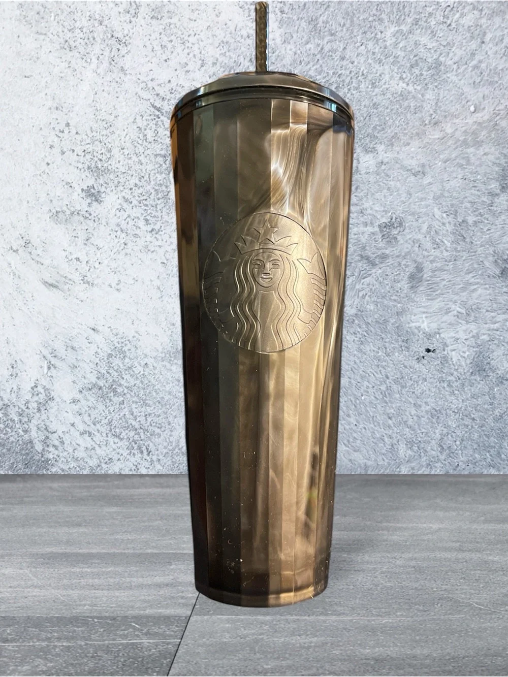 Starbucks Bronze Faceted Reusable Tumbler with Straw